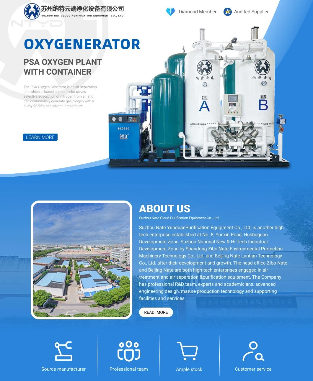Full Automatic 3nm3-200nm3 Liquid Oxygen and Nitrogen Air Separation Plant
