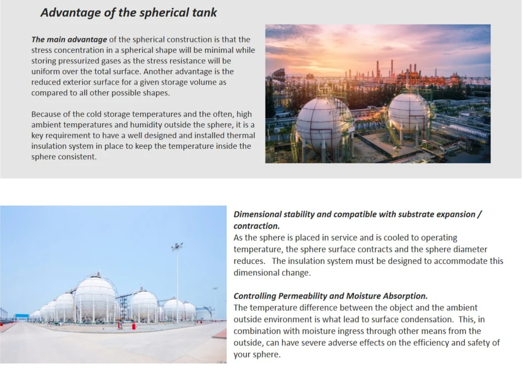 2000ton LPG LNG Lquid Gas Storage Ball Spherical Tank Turnkey
